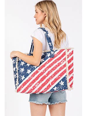 Vintage American Flag Tote