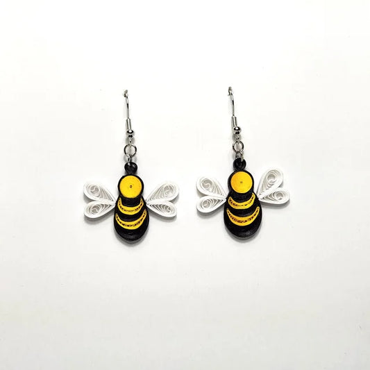 Quilled Earrings - Bee