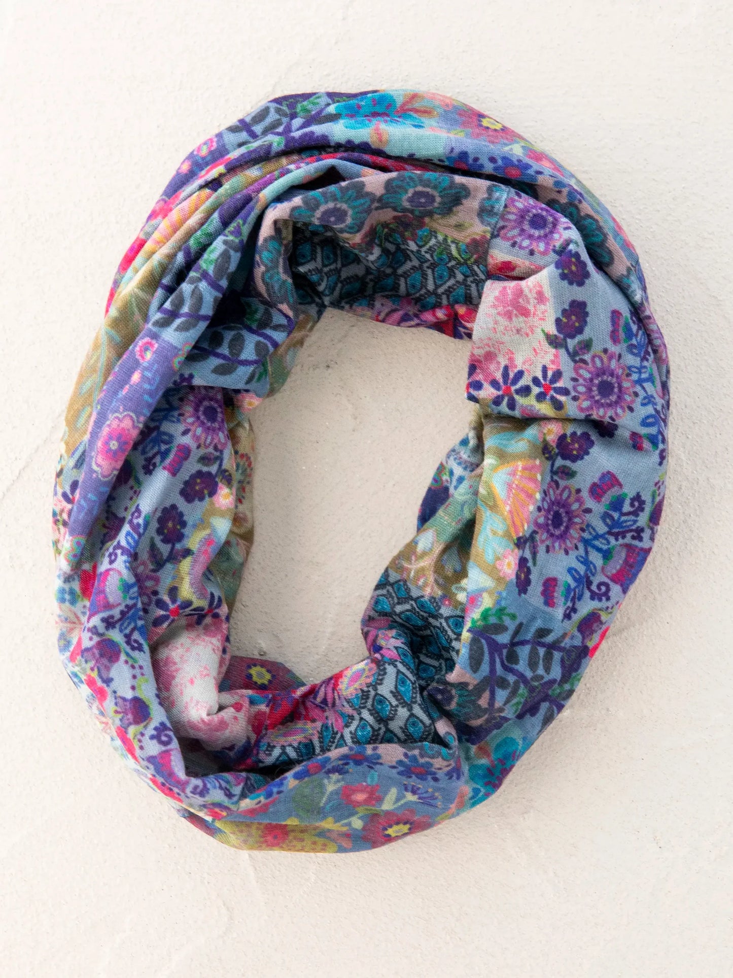 Natural Life Full Boho Bandeau Headband - Blue Patchwork