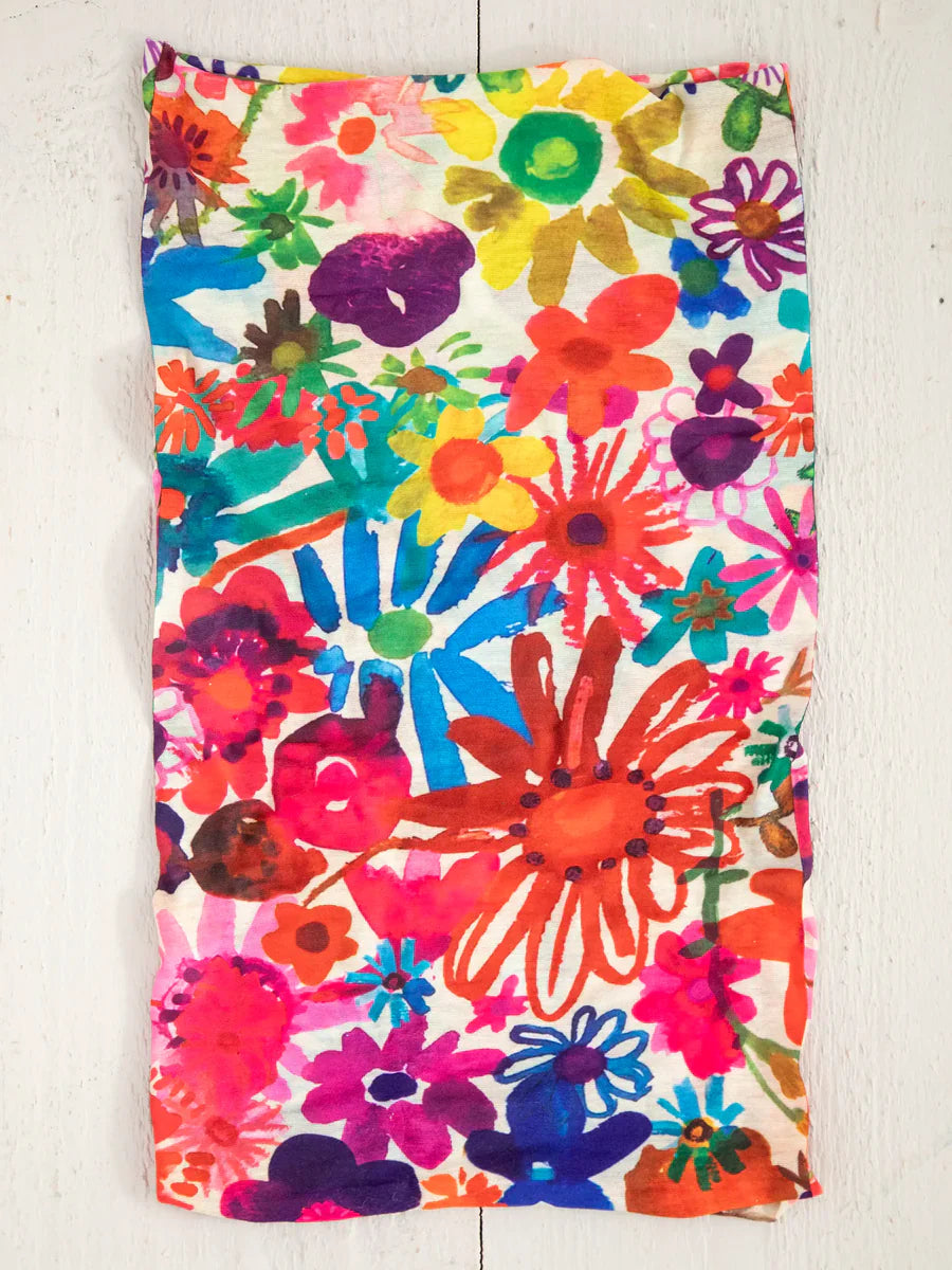 Natural Life Full Boho Bandeau Headband - Bright Floral Garden
