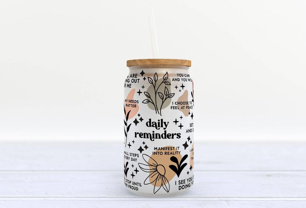16 Oz Can Glass - Daily Reminders