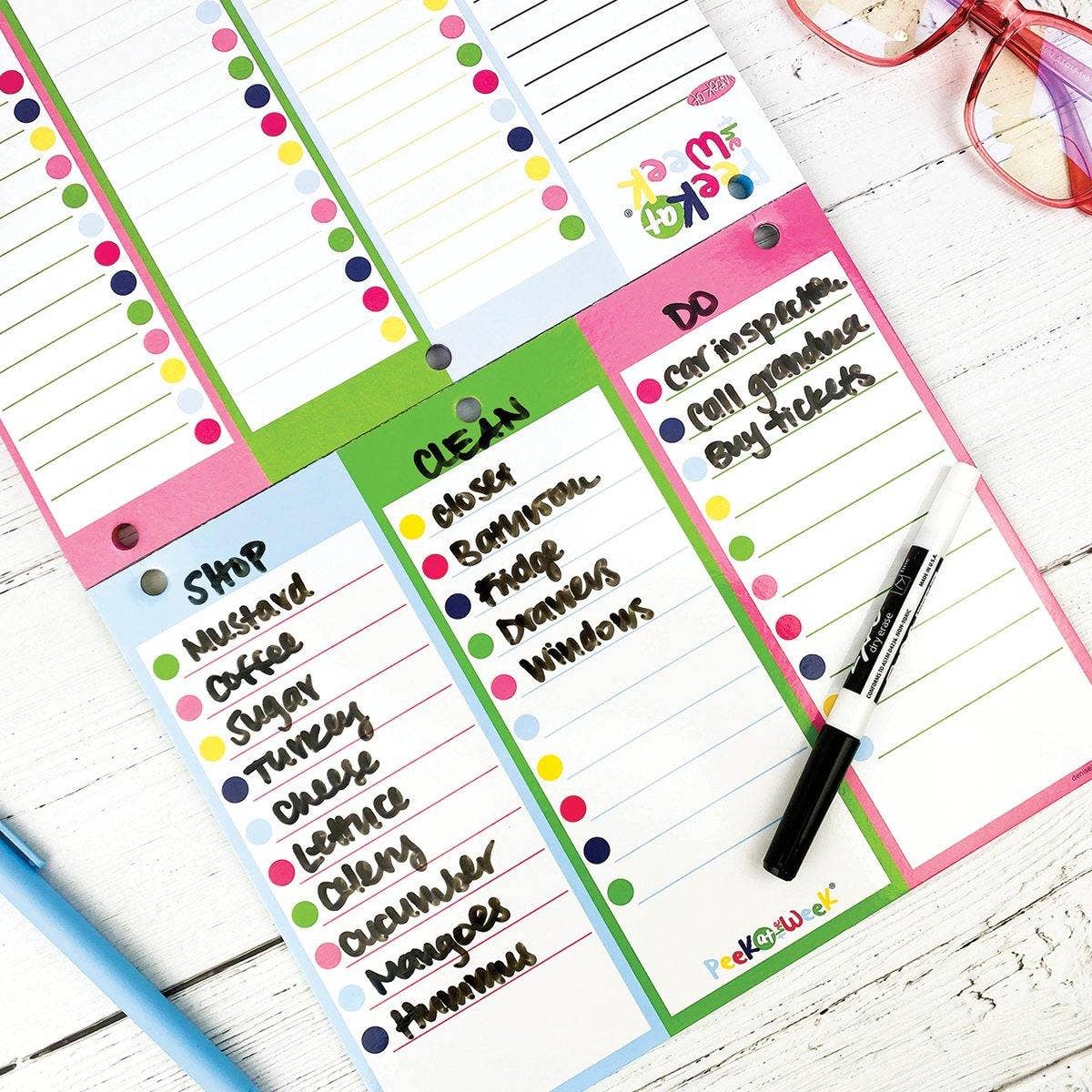 Peek at the Week® Weekly Planner Pad - Preppy 'n' Pink