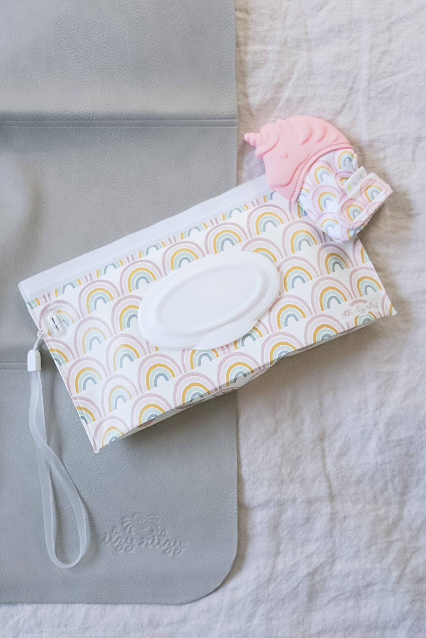 Take & Travel™ Pouch Reusable Wipes Cases: Raining Dinos