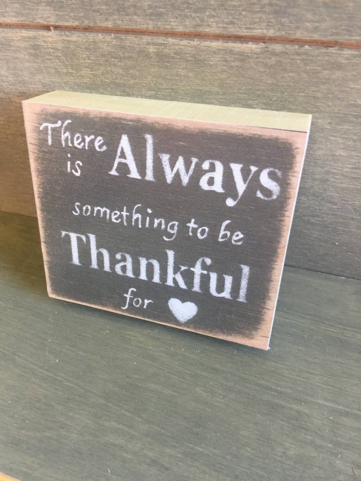 3x3 Block Sign - Thankful For