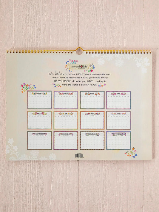 Natural Life 2026 Appointment Calendar - Blue Folk Flower