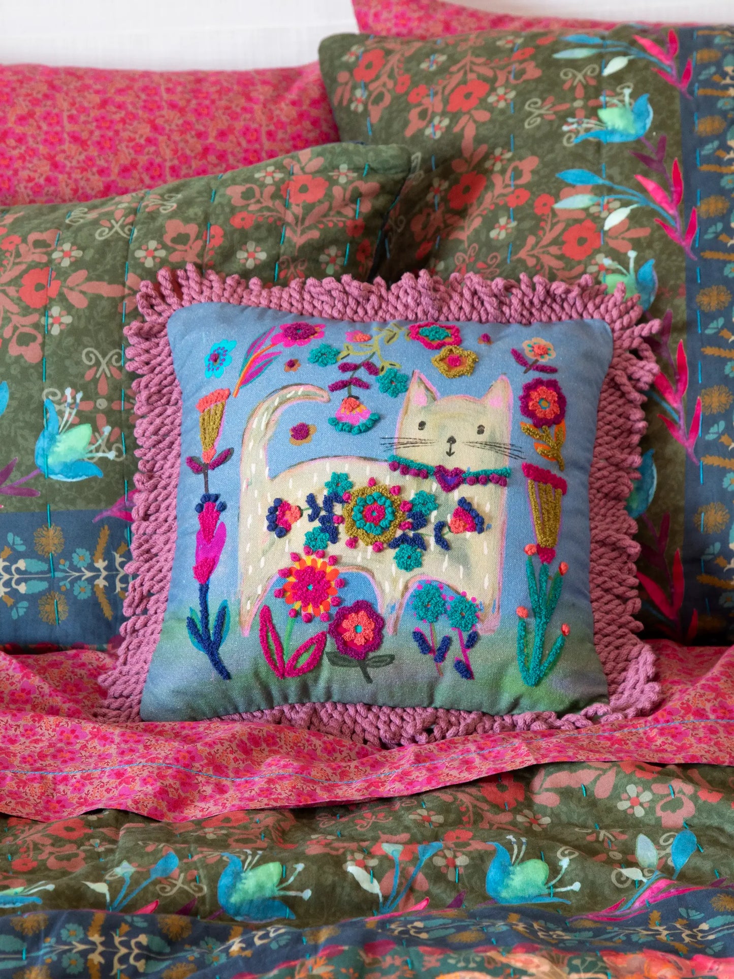 Cat Boho Pillow
