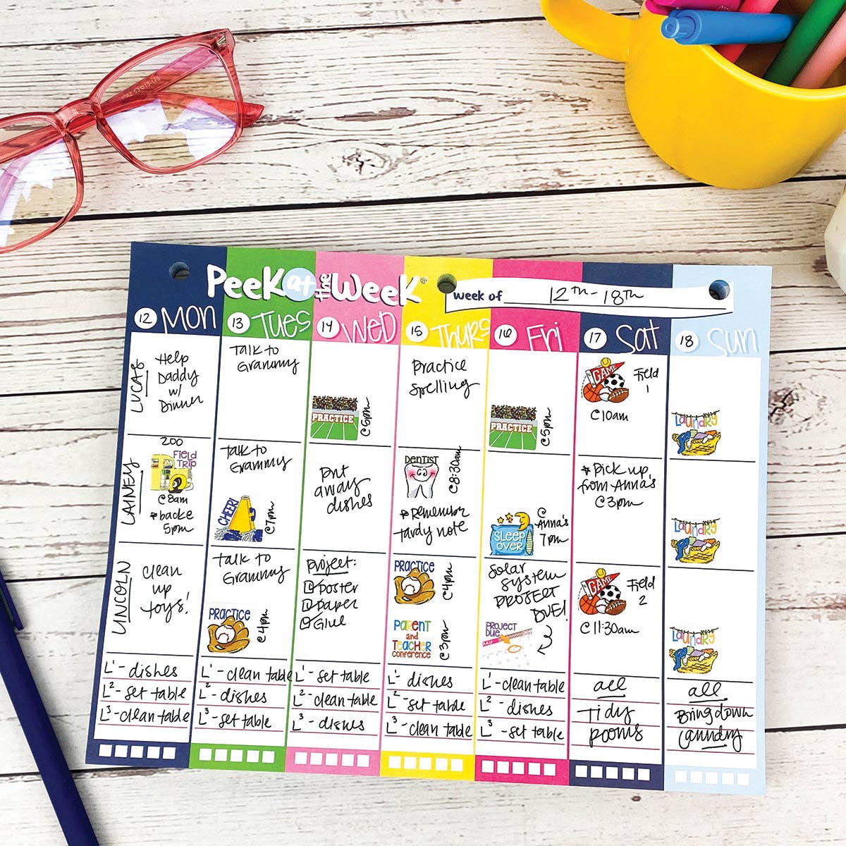 Peek at the Week® Simple Weekly Planner Pad