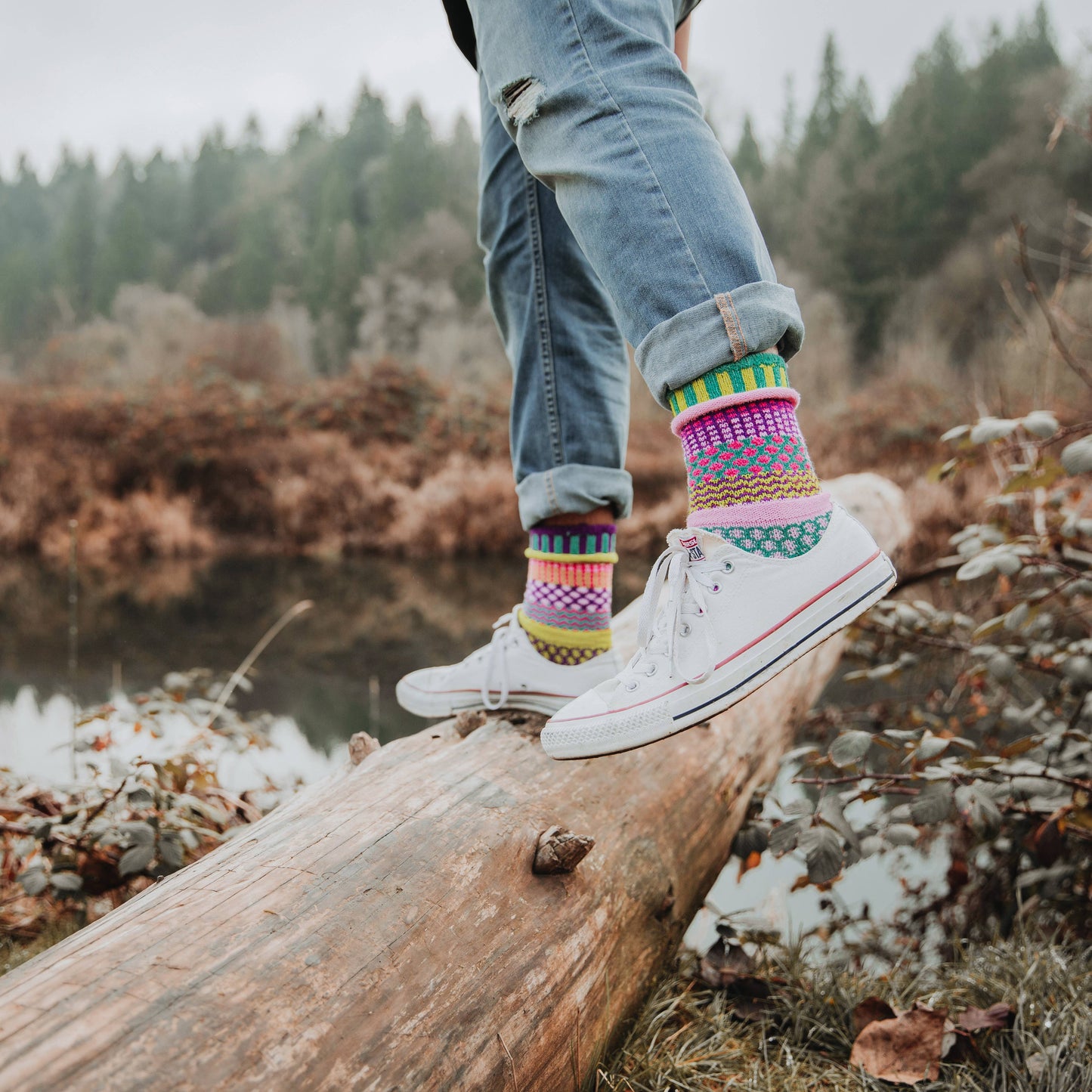 Dahlia Crew Socks | Eco-Friendly & Made in the USA