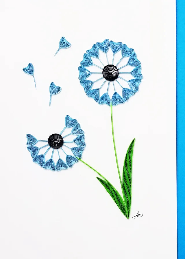 5x7 Quilled Greeting Card - Dandelion