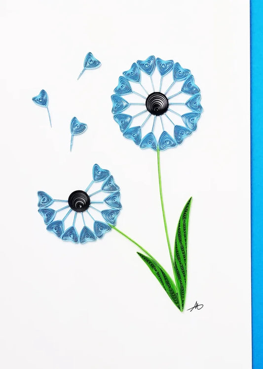 5x7 Quilled Greeting Card - Dandelion