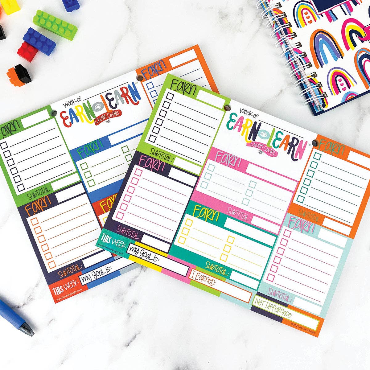 Earn & Learn® Kids Money Management Chore Chart - Kickin' Colors