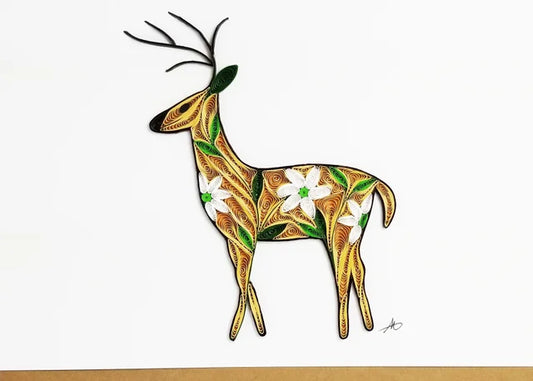 5x7 Quilled Greeting Card - Deer