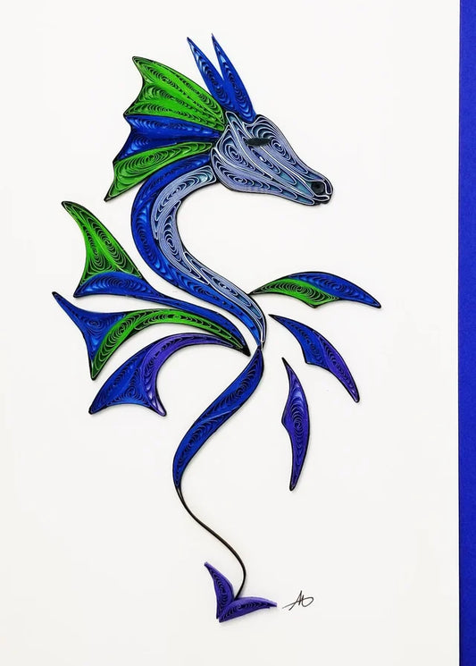 5x7 Quilled Greeting Card - Dragon
