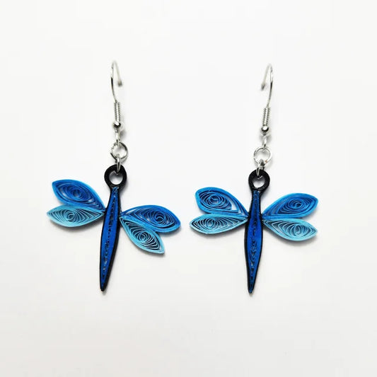 Quilled Earrings - Dragonfly