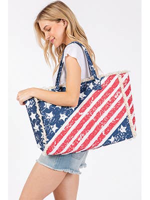 Vintage American Flag Tote