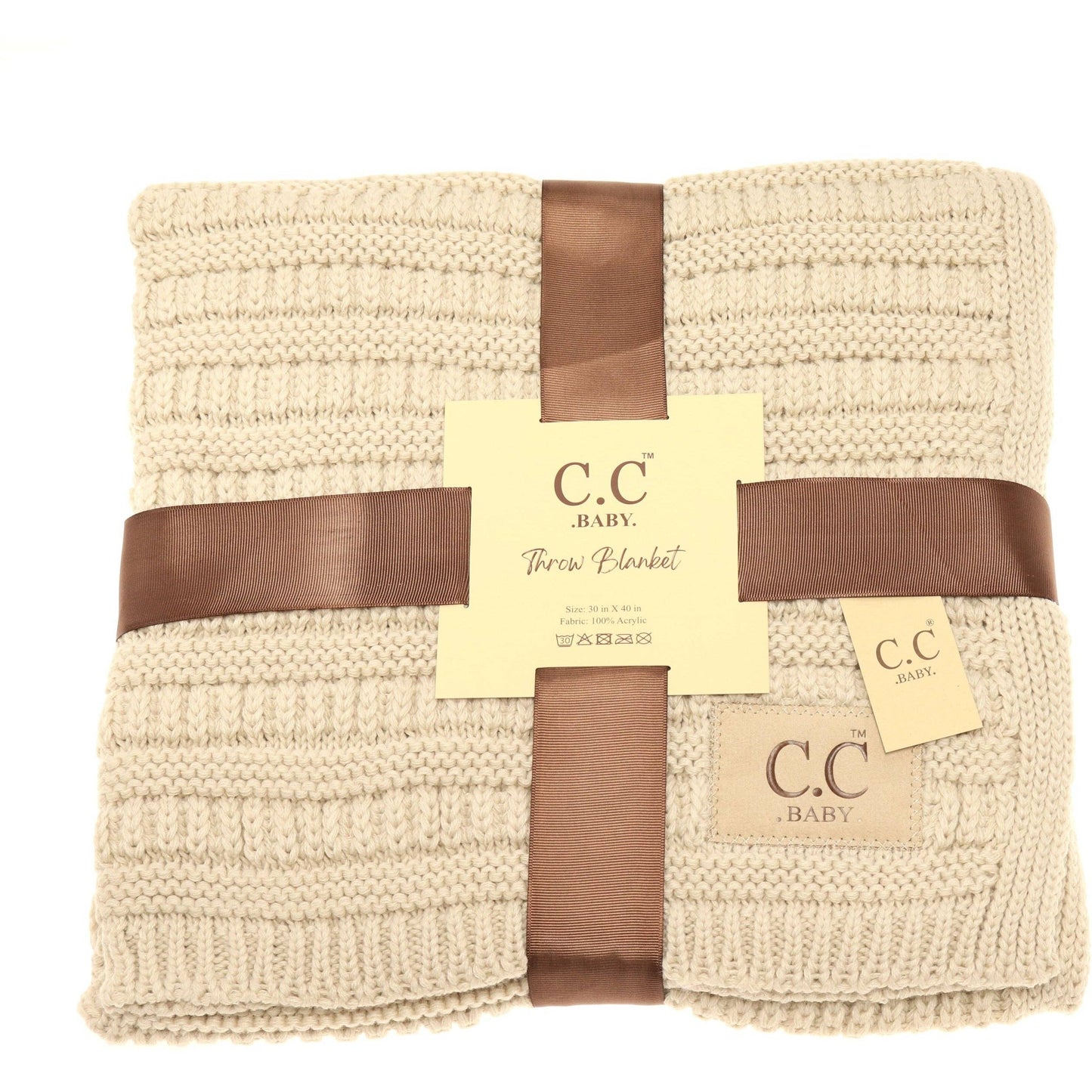 Solid Ribbed Knit Baby Bedding Blanket