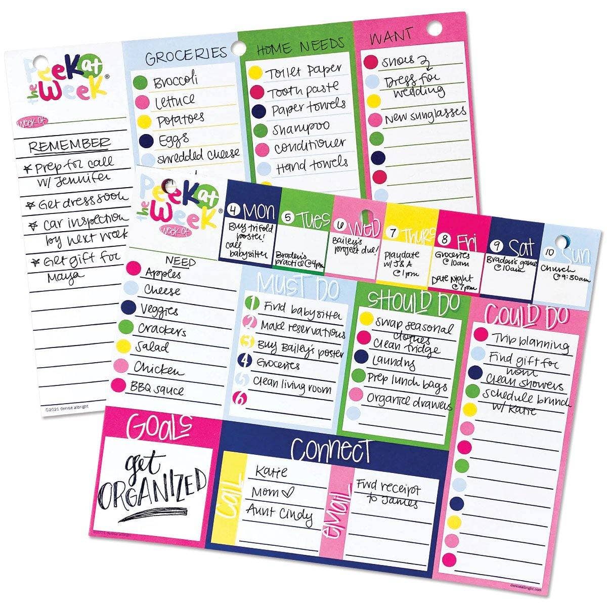 Peek at the Week® Weekly Planner Pad - Preppy 'n' Pink