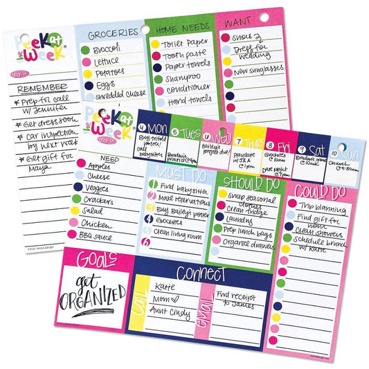 Peek at the Week® Weekly Planner Pad - Preppy 'n' Pink