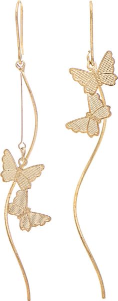 Gold Floating Butterflies Wire Earrings