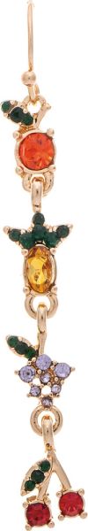 Gold Multicolored Fruity Drop Earrings