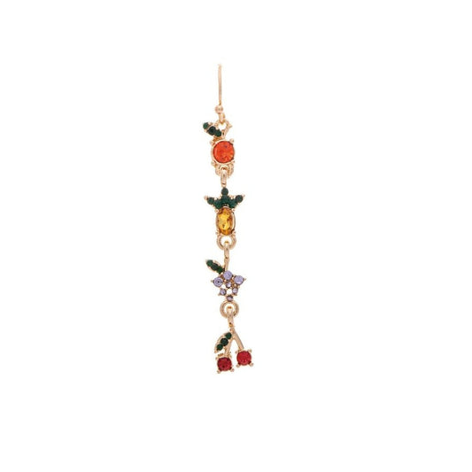Gold Multicolored Fruity Drop Earrings
