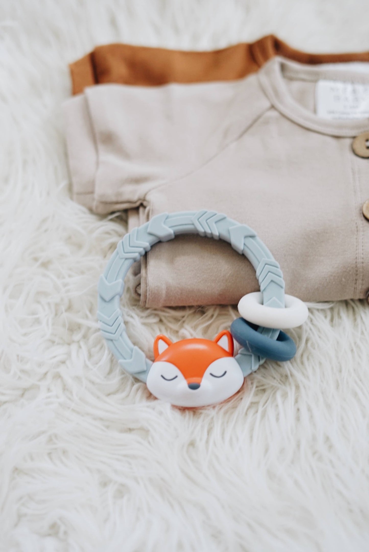 Ritzy Rattle™ Silicone Teether Rattles - Highland Cow
