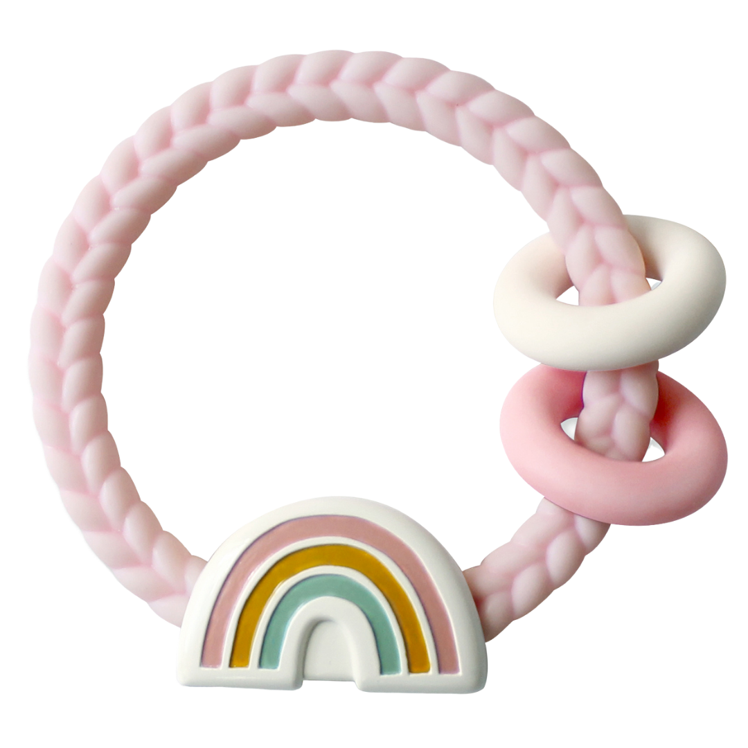 Ritzy Rattle™ Silicone Teether Rattles - Highland Cow