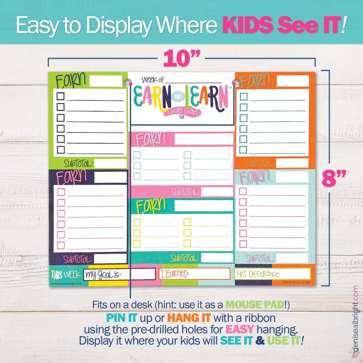 Earn & Learn® Kids Money Management Chore Chart - Kickin' Colors