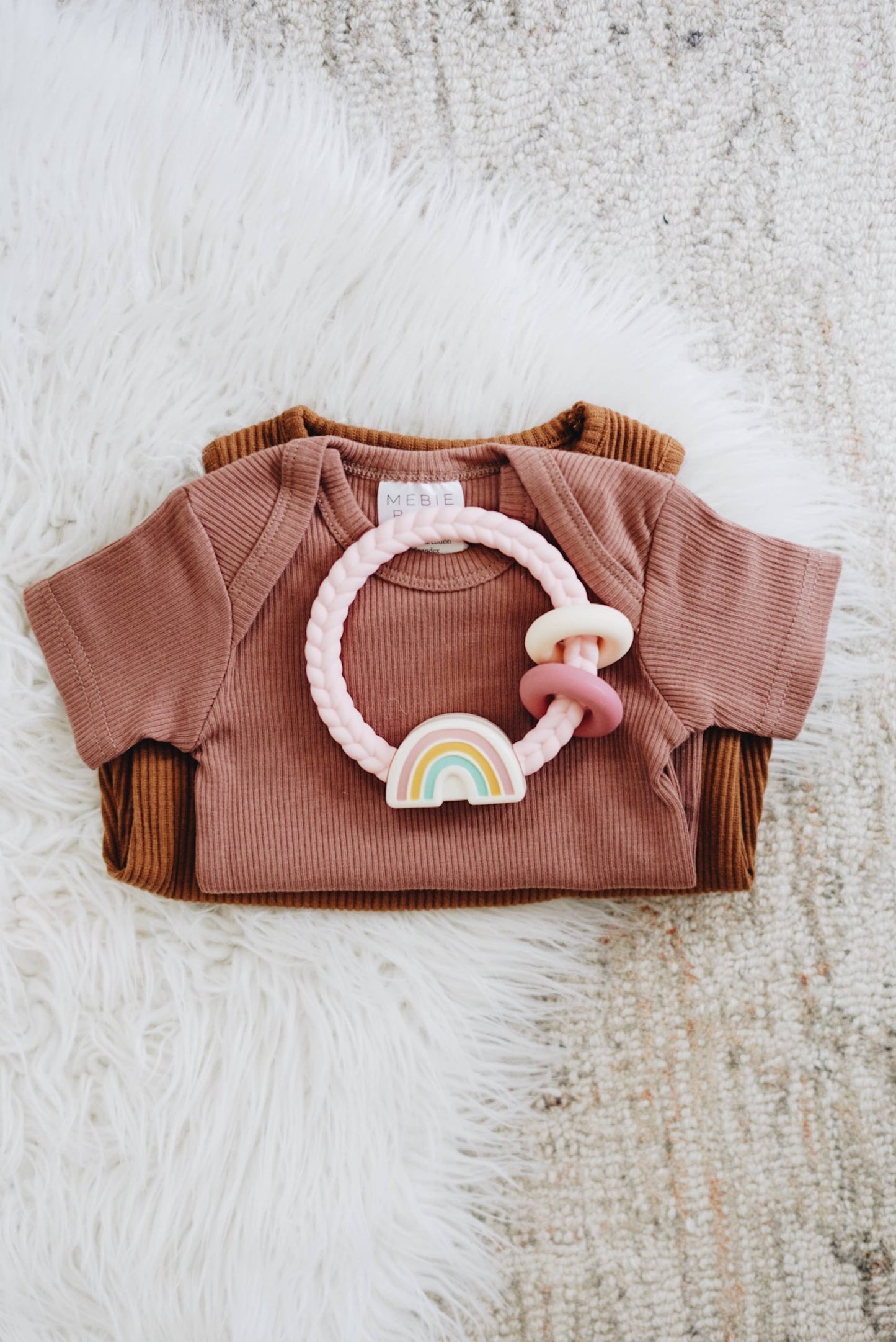 Ritzy Rattle™ Silicone Teether Rattles - Highland Cow