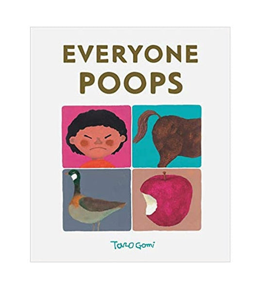 Book cover of 'Everyone Poops' with illustrations and text on a white background