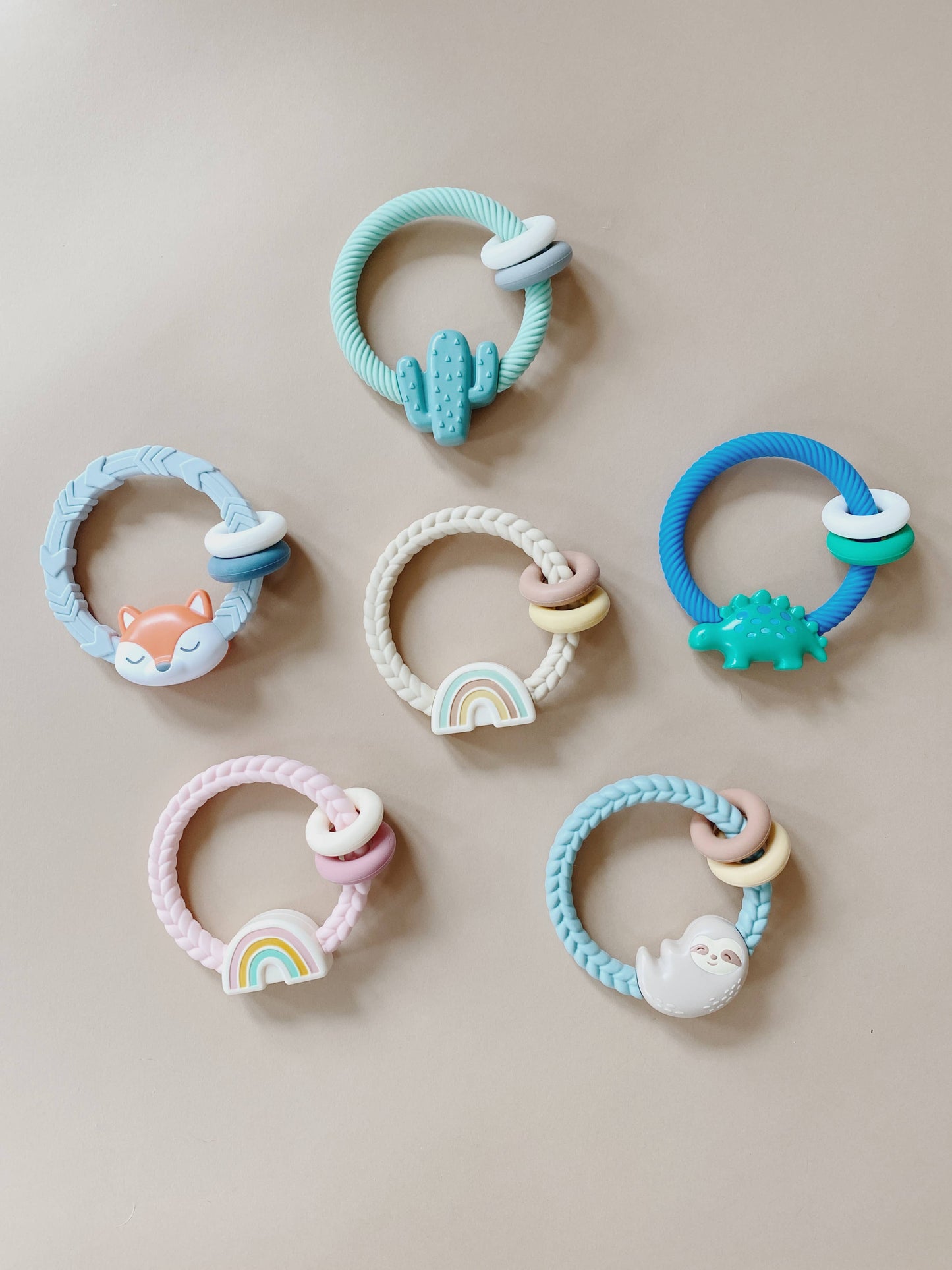 Ritzy Rattle™ Silicone Teether Rattles - Highland Cow