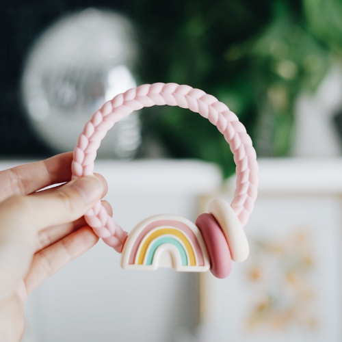 Ritzy Rattle™ Silicone Teether Rattles - Highland Cow
