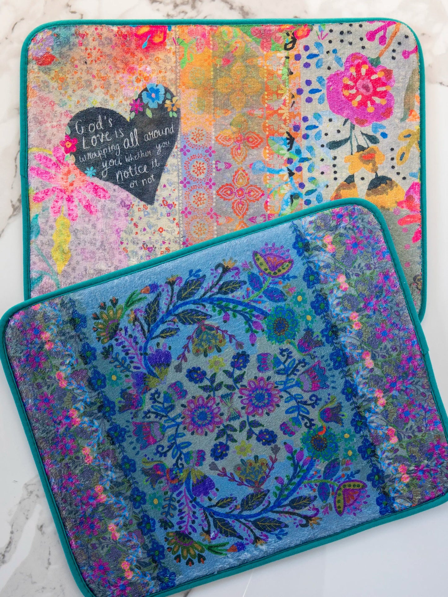Natural Life Reversible Dish Drying Mat - God's Love