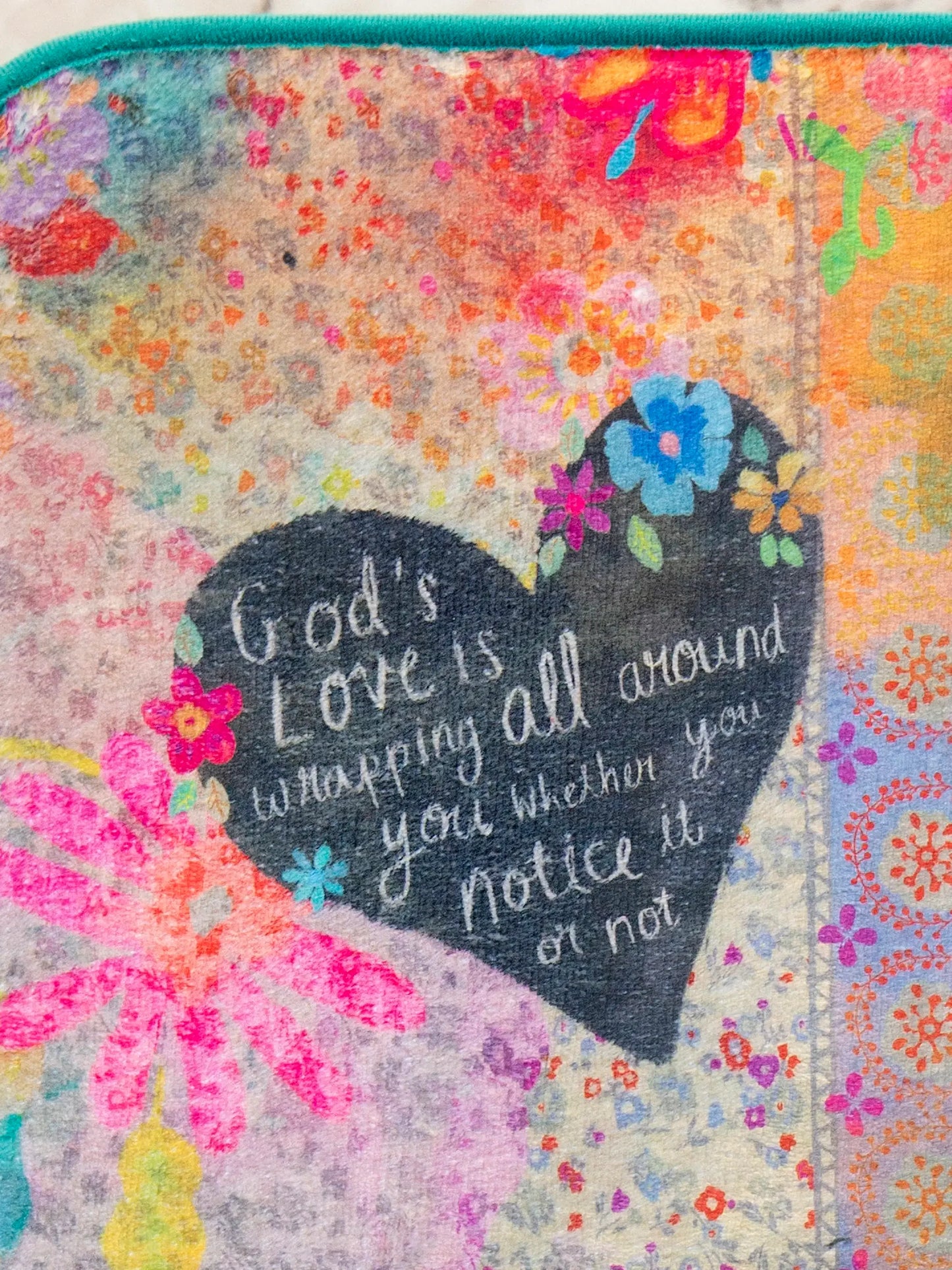 Natural Life Reversible Dish Drying Mat - God's Love