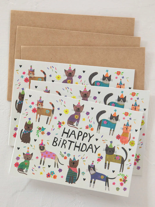 Natural Life Greeting Card - Happy Birthday Cat