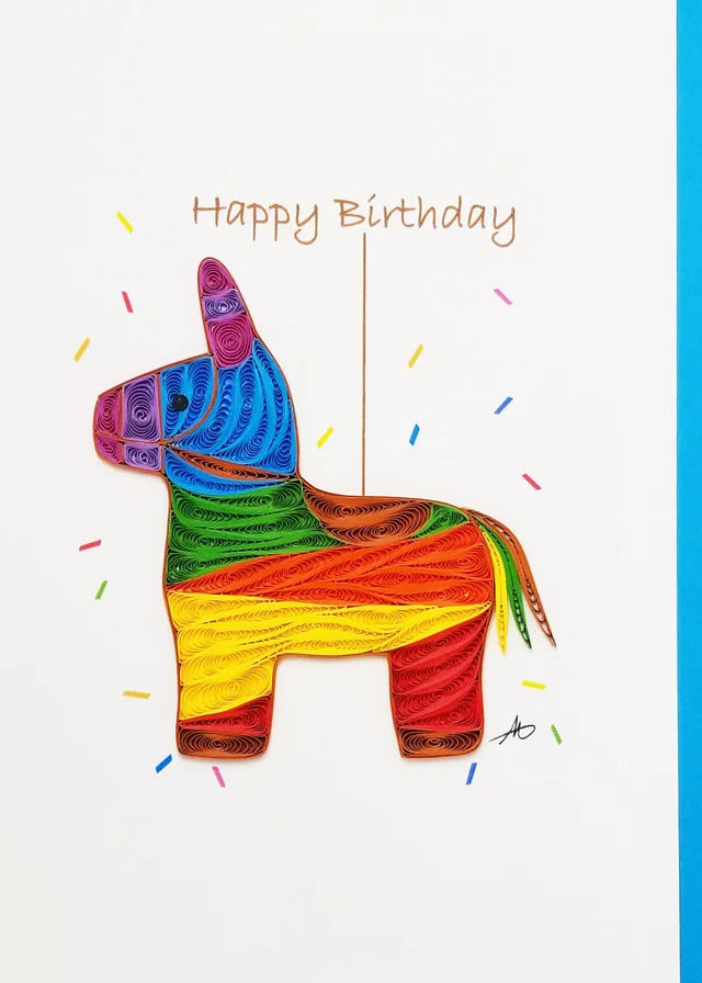 5x7 Quilled Greeting Card - Horse Pinata
