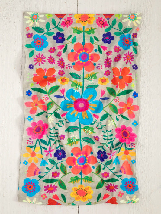 Natural Life Full Boho Bandeau Headband - Light Taupe Folk Flower