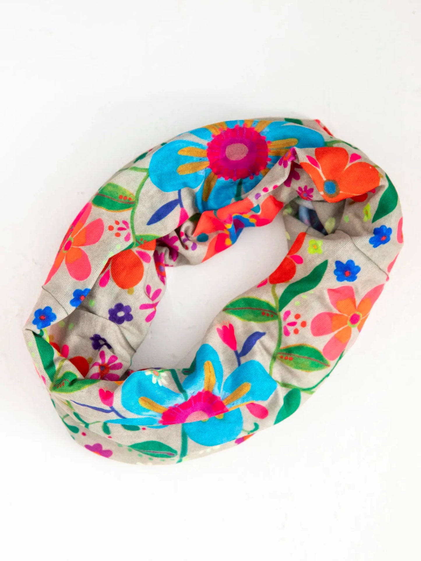 Natural Life Full Boho Bandeau Headband - Light Taupe Folk Flower