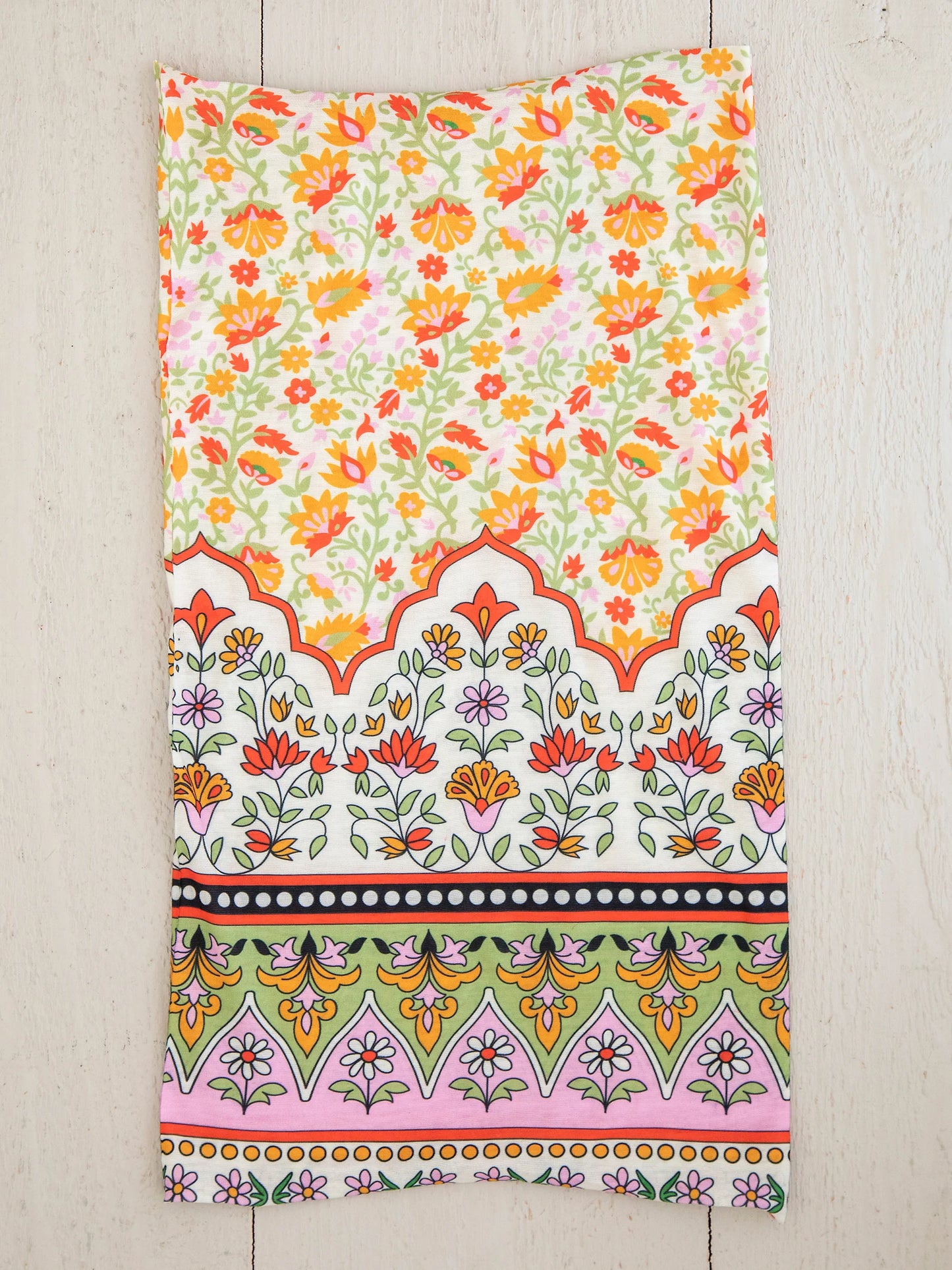Natural Life Full Boho Bandeau Headband - Lilac Orange Border