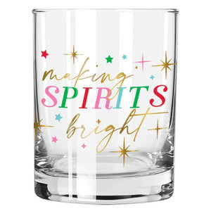Making Spirits Bright Rocks Glass