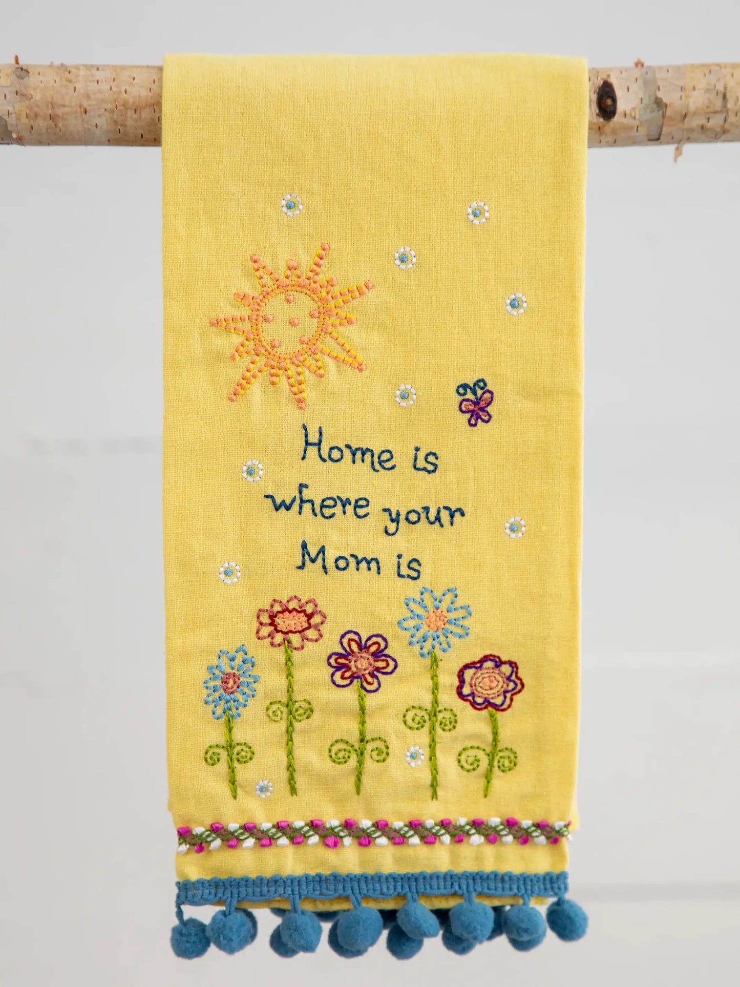 Natural Life Linen Embroidered Hand Towel - Mom