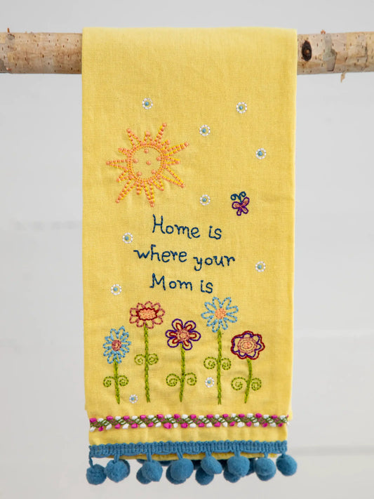 Natural Life Linen Embroidered Hand Towel - Mom
