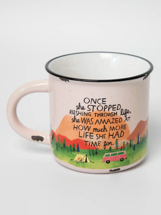 Natural Life Camp Coffee Mug - Once She Stopped Rushing