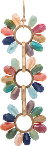 Gold Multicolored Glass Bead Earrings