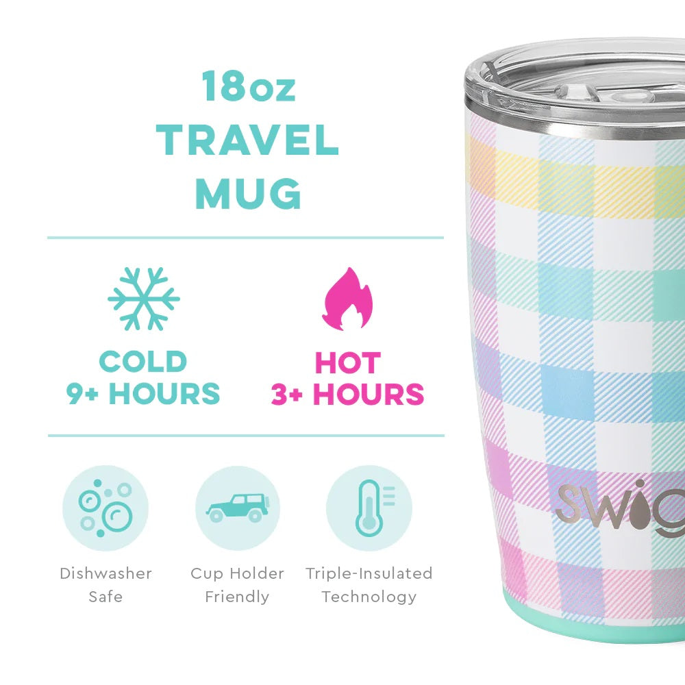 Travel Mug 18oz - Pretty In Plaid