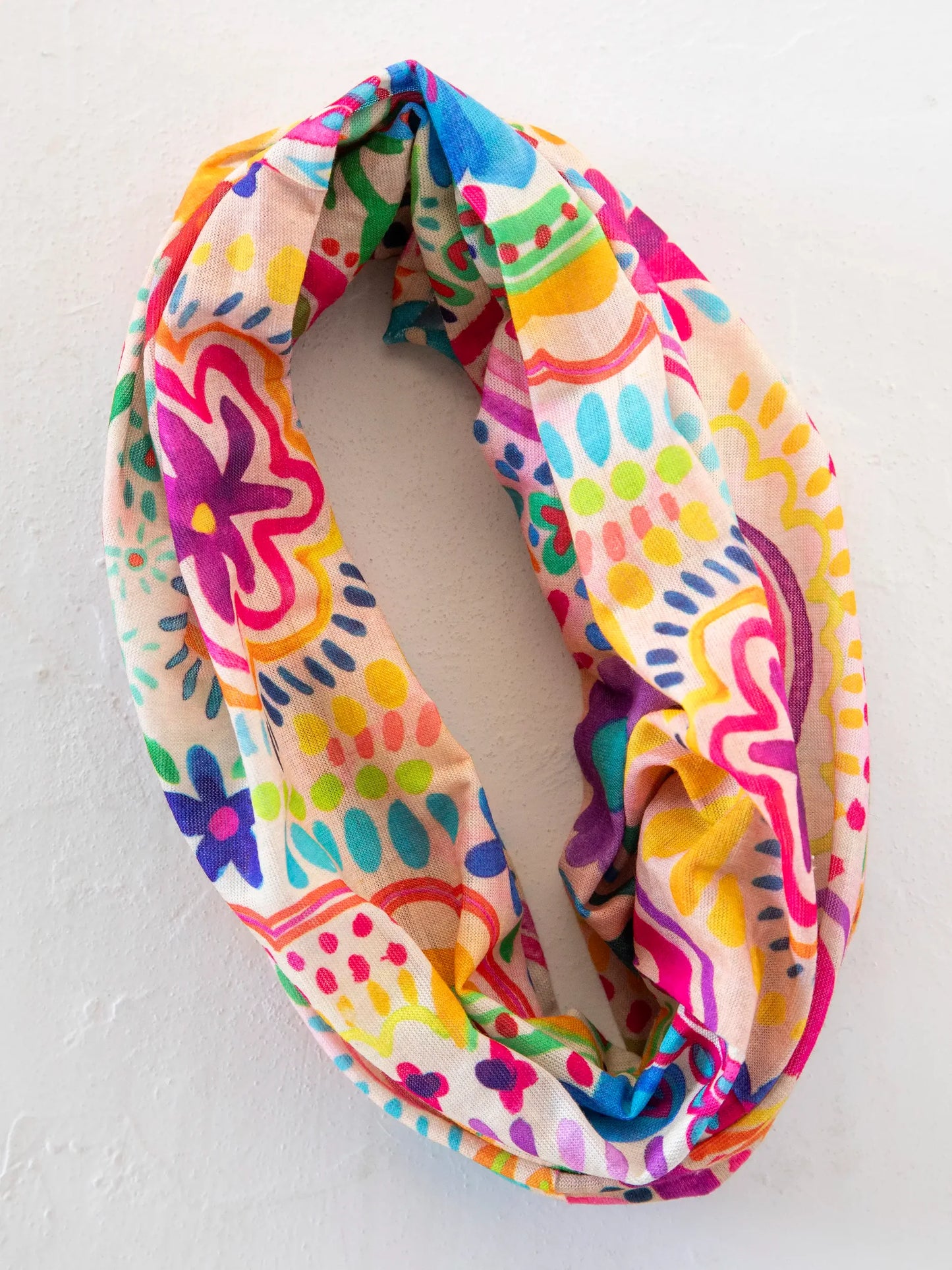 Natural Life Full Boho Bandeau Headband - Rainbow Doodle