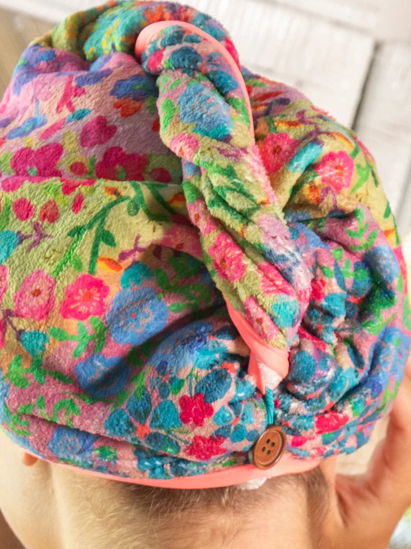 Hair Towel Wrap - Rainbow Floral