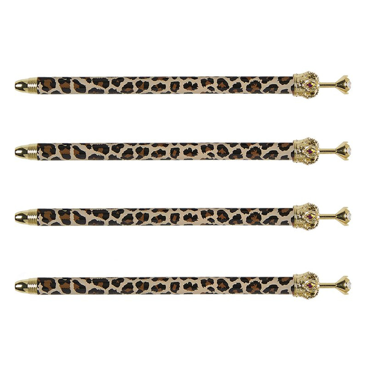 Rhinestone Crown Cheetah Pen