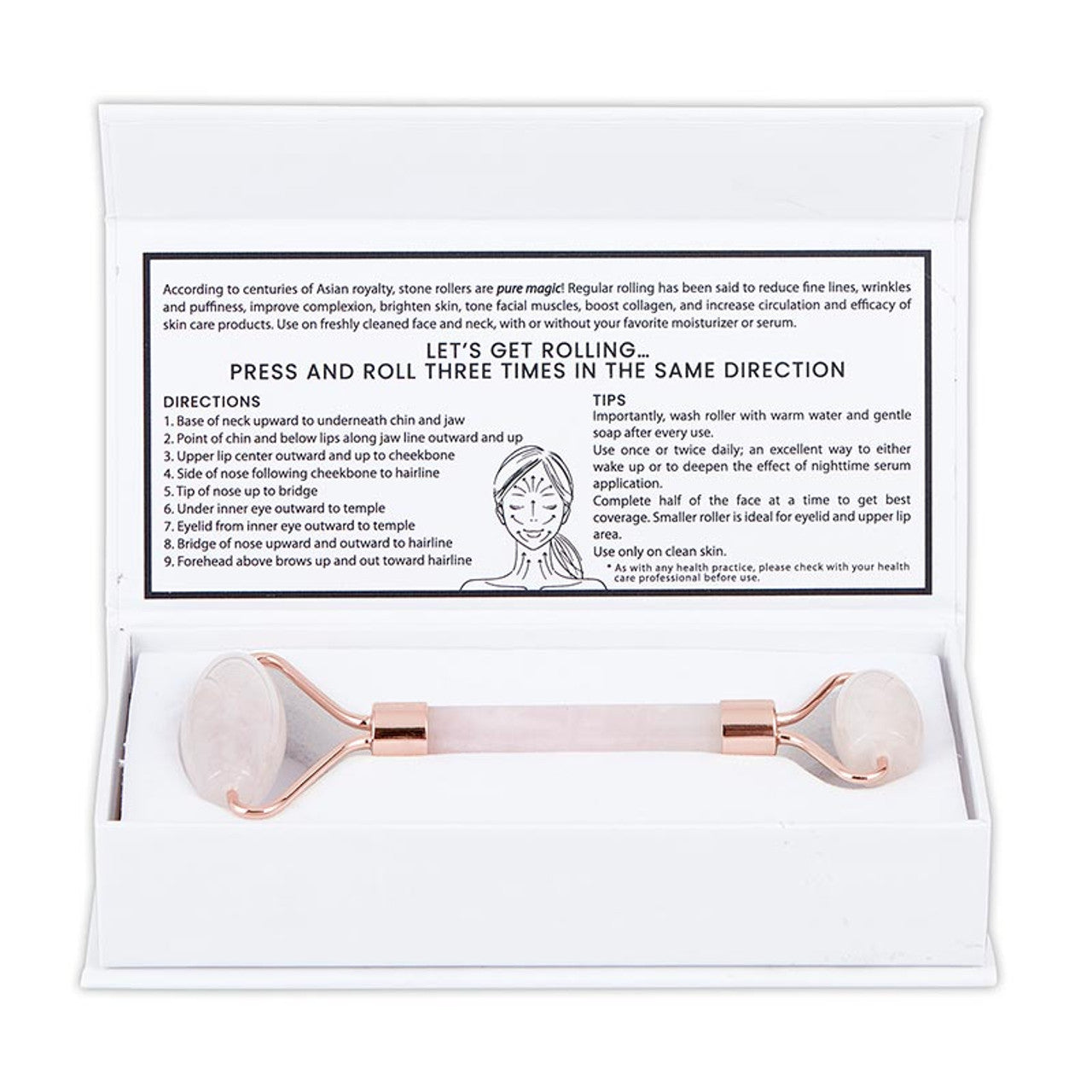 Dual-Ended Face Roller - Rose Quartz