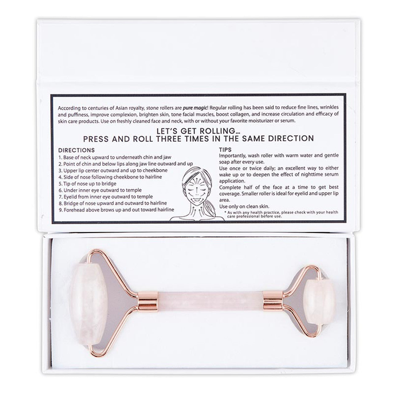 Dual-Ended Face Roller - Rose Quartz